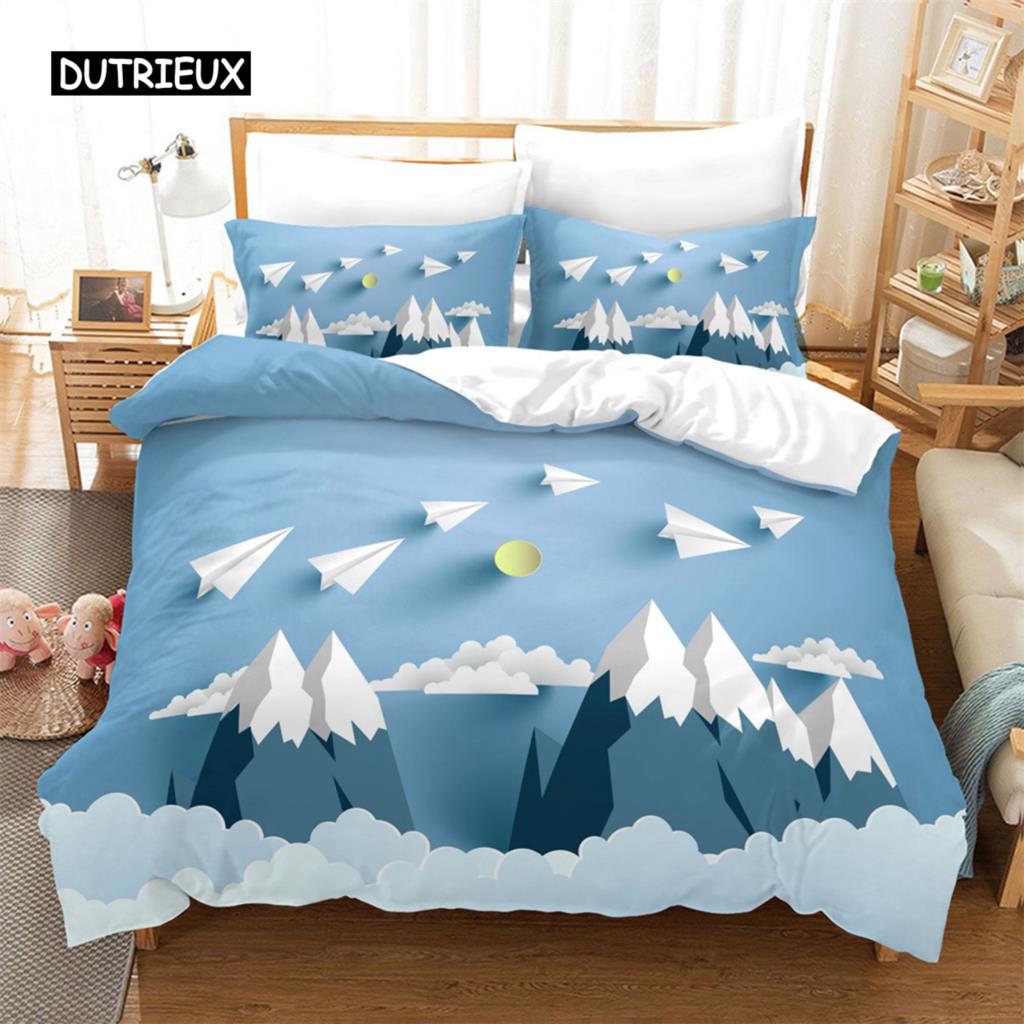 Duvet Cover Natural Scenery Landscape Snow Mountain Queen Bedding Duvet Cover Set Bedspreads with Pillowcase Bedroom Decoration