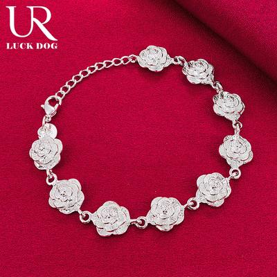 925 Sterling Silver Romantic Rose Bracelet Fashionable Wedding Jewelry