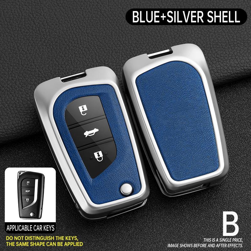 Folding Key Case for Toyota Reiz, Corolla, Levin, RAV4, and Highlander - Protective Cover & Buckle