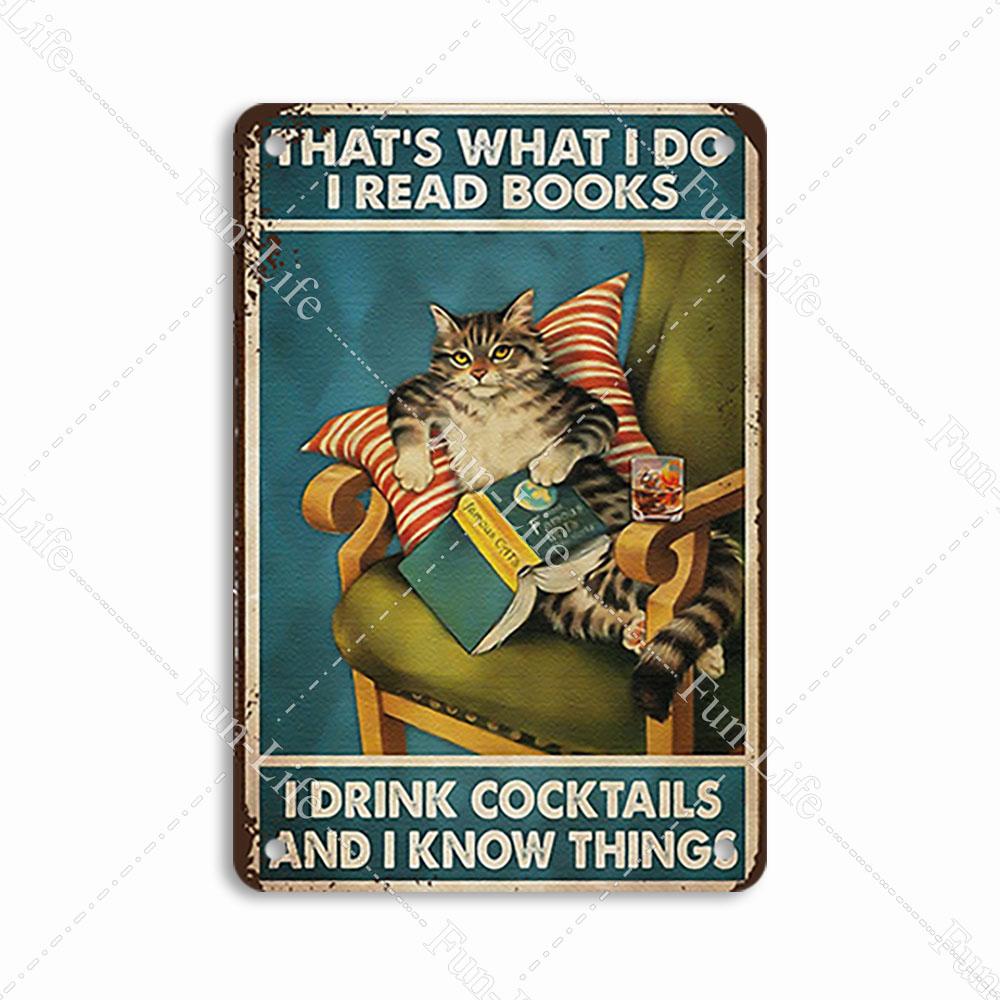 Vintage Cat Metal Sign Poster, Home Decor, Retro Animals Tin Sign, Living Room, Pet Shop, Bar, Hotel, 20x30cm