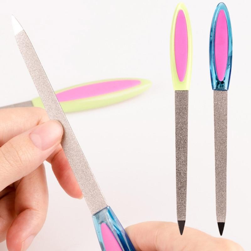 Double Sided Nail Art Buffers Stainless Steel Nail File Manicure Tools Manicure Files for Salon and Homes Easy to Use