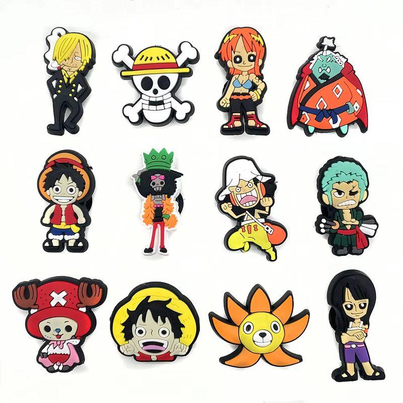12/24/36Pcs Set One Piece Series Luffy Zoro Sanji Figures Cute Cartoon Hole Shoes Buckles Japanese Anime Diy Accessories Gifts