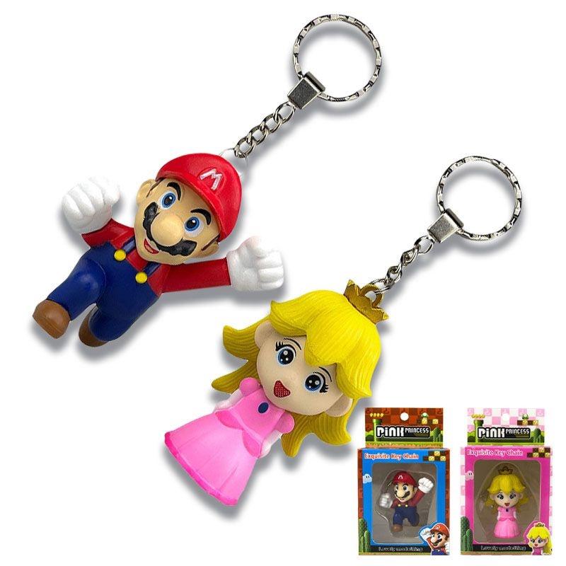Portachiavi Ciondolo Action Figure in PVC Principessa Peach di Super Mario con Design a Cartone Animato