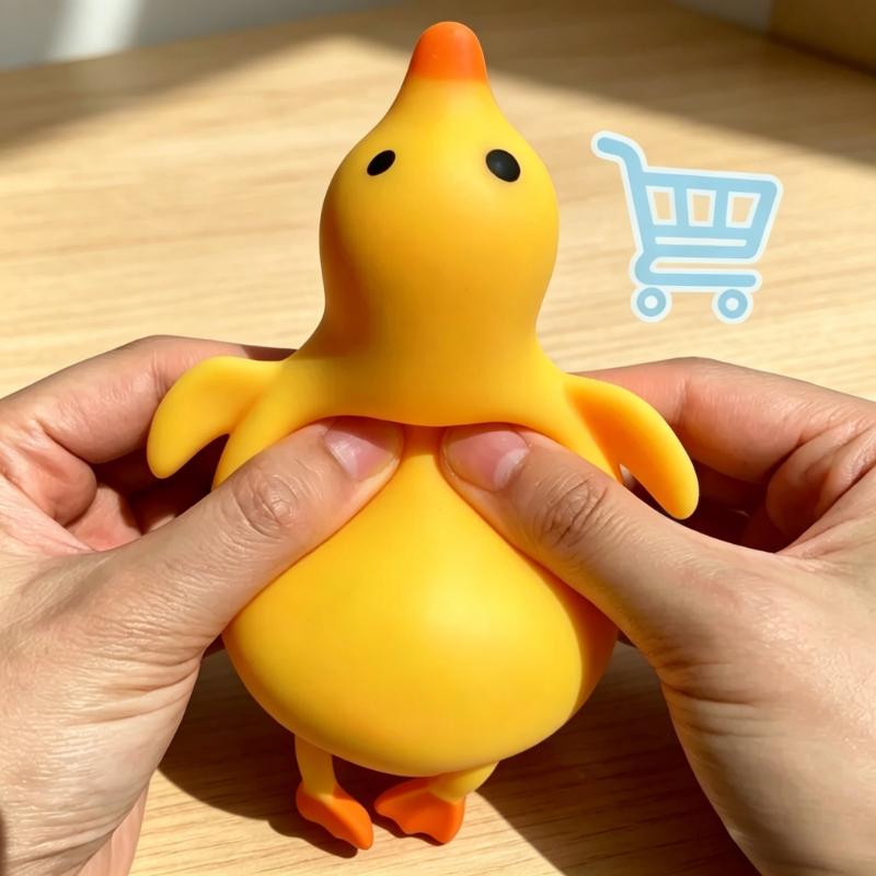 Cute Yellow Duck Squishy Fidget Toys Soft Slow Rising Stress Relief Squeeze Toy Decompression Stretch Toy Friend Best Gift