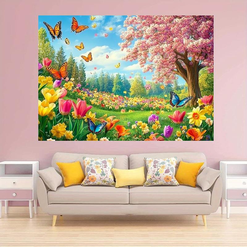VIKAMA Cartoon Spring Easter Photography Background Decoration Tapestry Indoor and Outdoor Decoration Banner