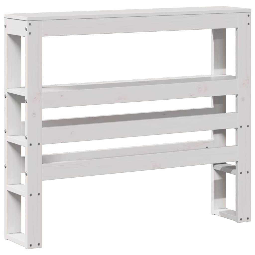 Vidaxl Bed Frame with Headboard, White, 75X190 Cm, Solid Pine Wood