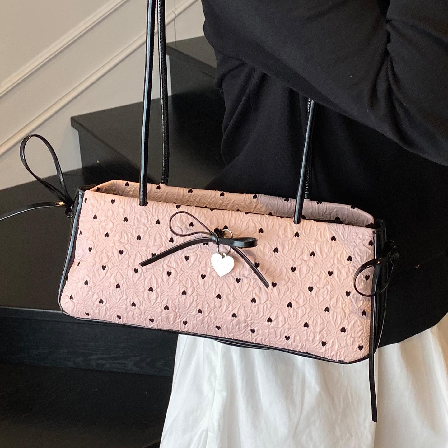 

Летняя супер огненная розовая сумка-подушка с бантом, женская сумка 2025, новая высококлассная балетная сумка-мессенджер