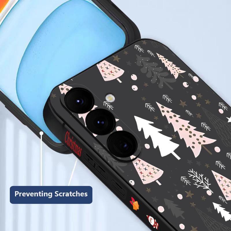 Lanyard Phone Case For Samsung Galaxy A56 A17 A26 A16 A36 A55 A54 A53 A15 S24 S25 FE S25 S22 S23 Ultra Plus Christmas Tree Patterned Cover