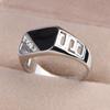 Ring Classic Square Men'S Ring Hand Jewelry Geometric Diamond Set