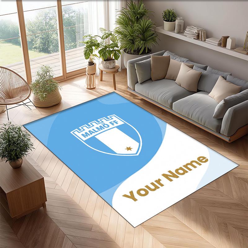 Malmö FF Printed Crystal Velvet Rug Non‑Slip Crystal Velvet Carpet For Sofa Bedroom Indoor Home Decoration