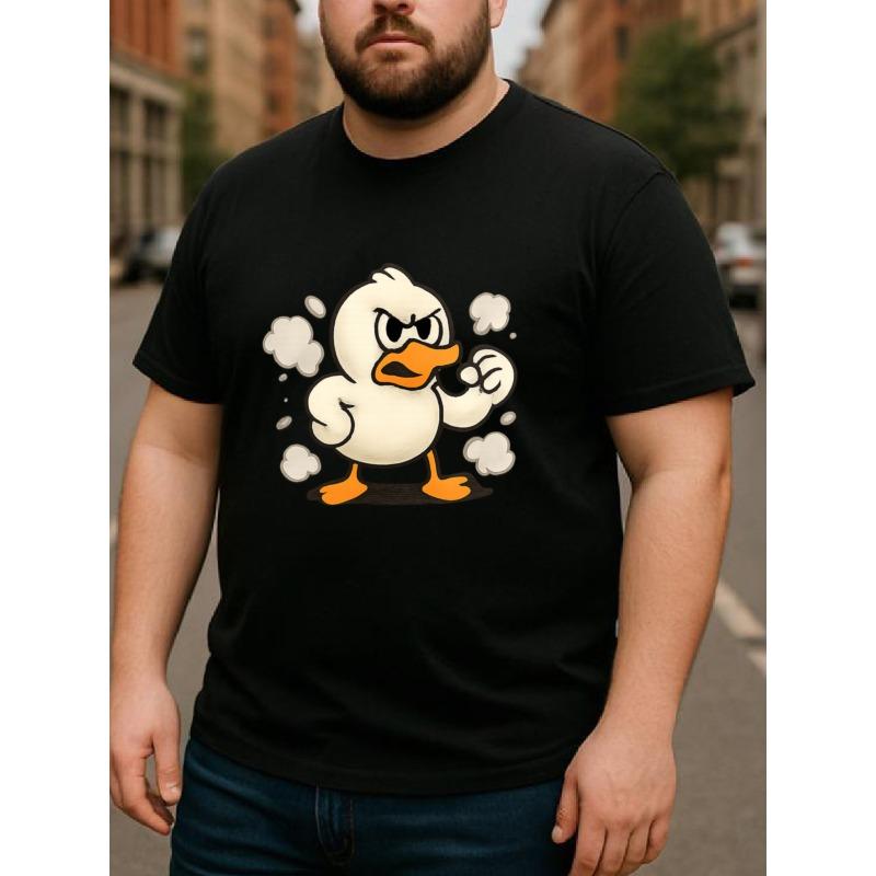 

Men s Angry Battle Cute Duck T-Shirt - Funny Angry Duck Print Short Sleeve Shirt, Breathable Loose Fit Round Neck Casual Top for Year-Round Wear 4XL чорний