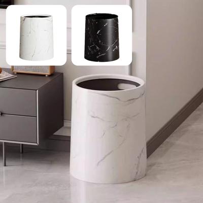 Doppelschichtiger Mülleimer aus Marmorimitat - Haushaltsmülleimer - Großformatiges Büro-Wohnzimmer-Schlafzimmer-Badezimmer