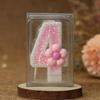 Romantic Pink Five-Petal Flower Number Candle for Cake Decoration