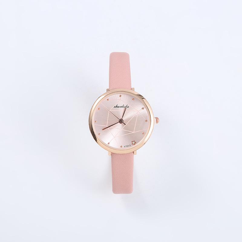 Simple Fresh Belt Ladies Watch Geometric Pattern Fashion Quartz Watch Student Watch