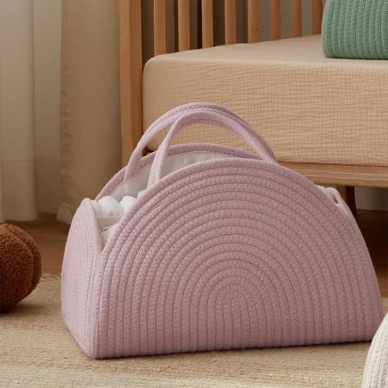 1 шт. хлопковая веревочная корзина многофункциональная мамочки сумки для детской одежды полотенца игрушки плетеные корзины для хранения портативные 32x20x22 см