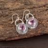 Morganite Gemstone 925 Sterling Silver Jewelry Handmade Earrings 1.30" For Gift EE-63-3