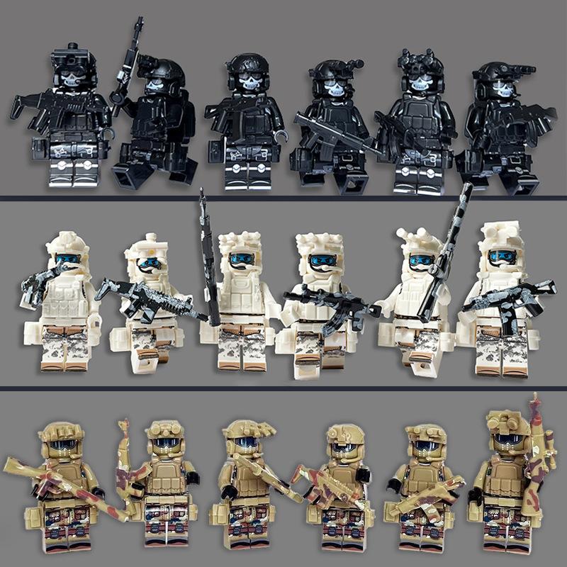 Ghost swat doll explosion-proof suit armor military building blocks, mini characters, toys, birthday gifts, cartoon characters.
