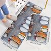 Wood Grain Pebbles Pattern Soft Kitchen Rug Anti-Fatigue Kitchen Rug Waterproof Non-Slip Rugs Set Runner Rug Bedside Rug Absorbent Carpet For Kitchen