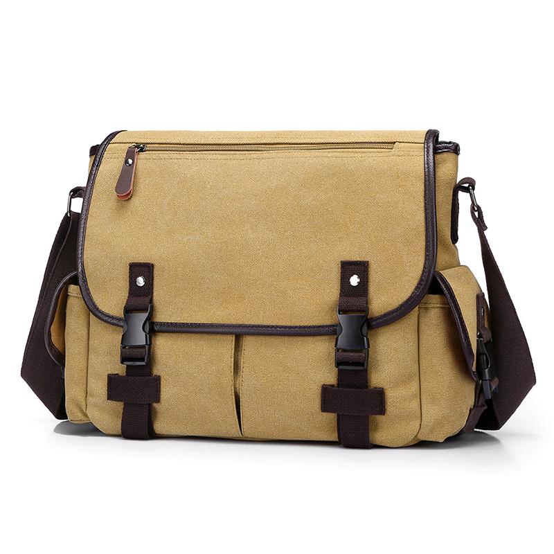 

Новая мужская сумка-мессенджер большой вместимости ретро-холщовая сумка для езды на велосипеде на короткие расстояния портативная сумка через плечо хаки