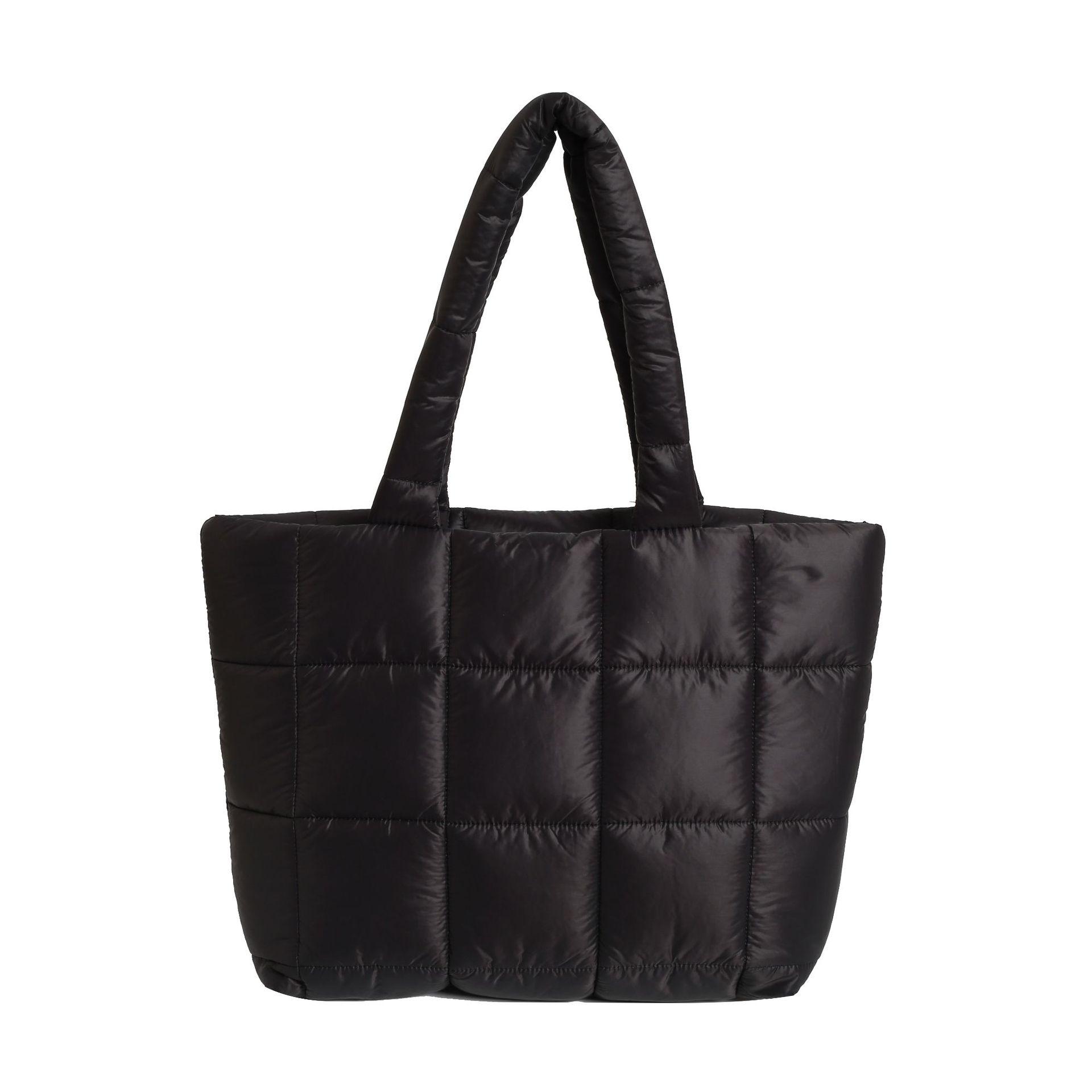 

Простой хлопковый пуховый мешок для одежды 2025 новая швейная линия клетчатая сумка модная однотонная доска большая вместимость сумка-тоут на плечо чёрный