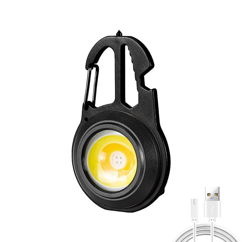 COB Multifunctional Portable Mini Keychain Light Rechargeable USB Interface LED Work Light Emergency Outdoor Camping Light