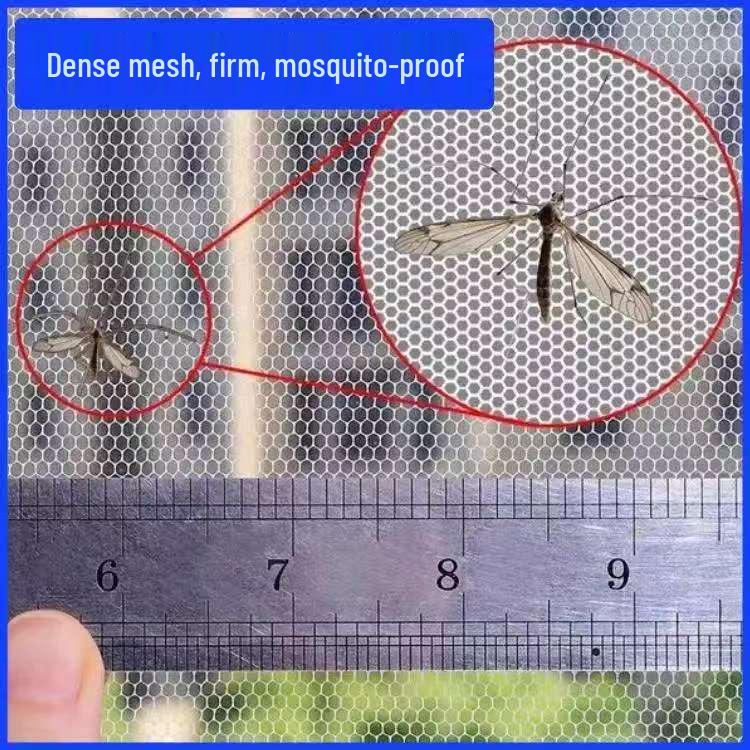 Polyester Invisible Mosquito & Insect Screen Mesh with No-Punch Magic Sticker for Windows - Summer Protection
