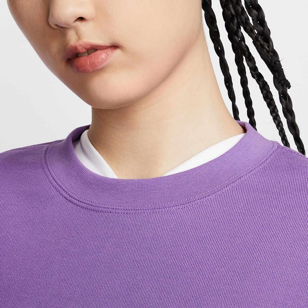 Nike Sportswear Oversized Lightweight Cropped Pullover Long Sleeve Top Women Tops Raspberry Black FV7510-521