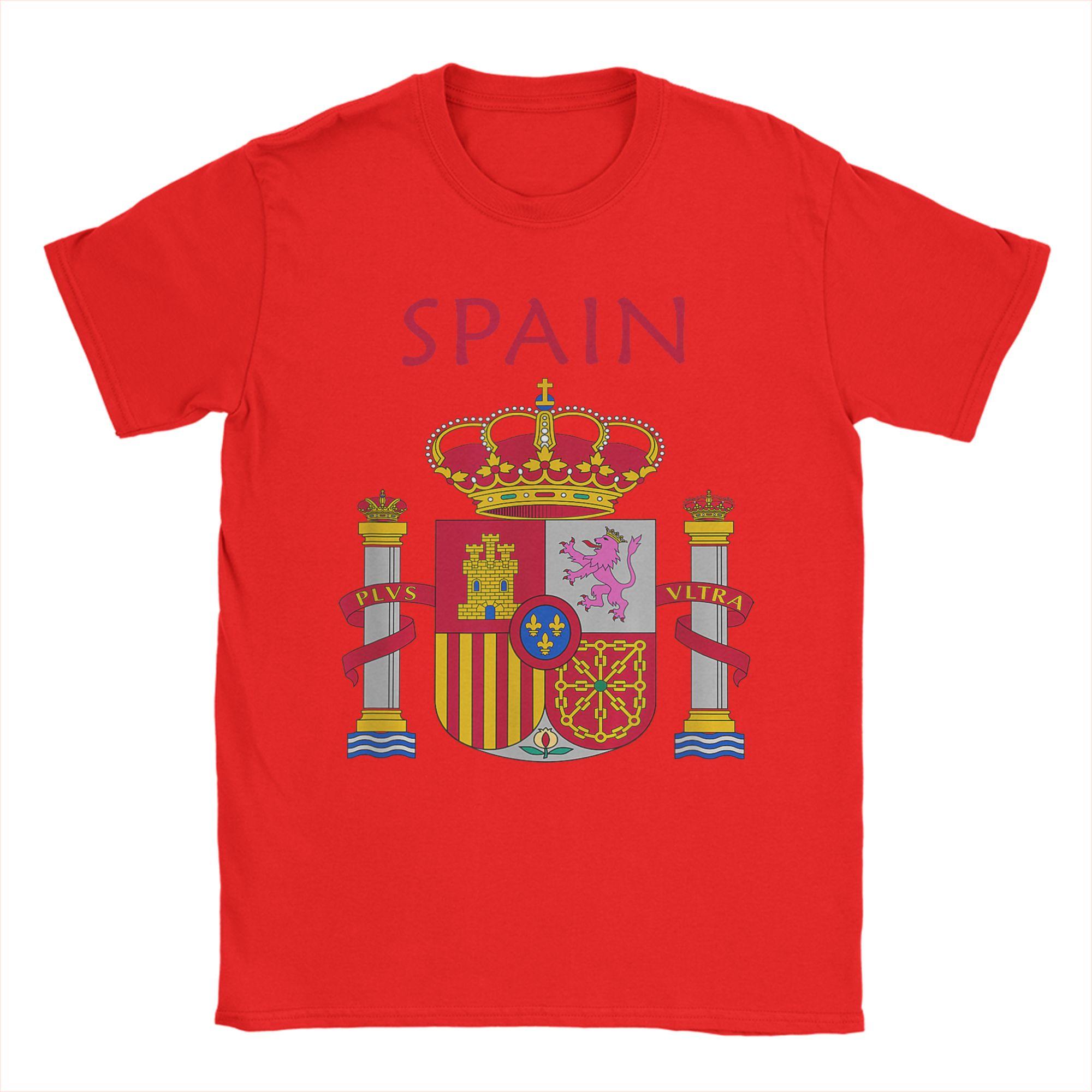 

Unique SPAIN Flag TShirt for Men Crew Neck Pure Cotton T Shirt Short Sleeve Tees Plus Size Clothing S