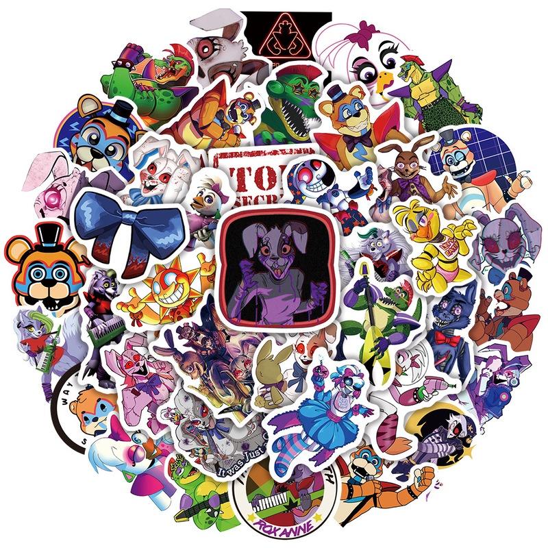 50pcs Fnaf Stickers Waterproof Adhesive Reusable Decor