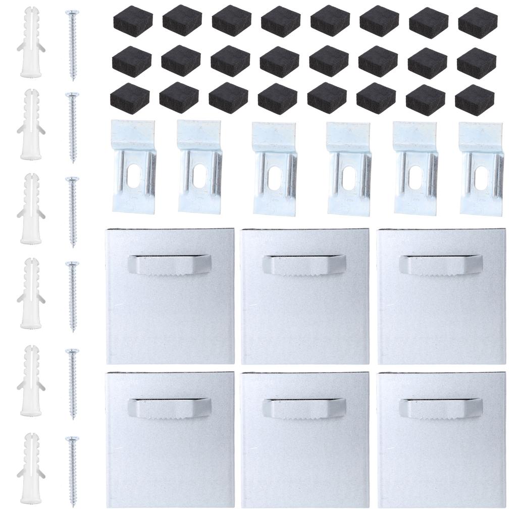 Metal Self Adhesive Hangers Aluminum Square Wall Mount Set Self Stick Metal Hangers Set for Picture Art & Mirror Hanging