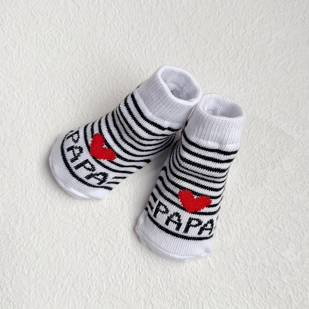 Baby Loves Mom and Dad Socks Two Pairs, Daily Wear, Playful Style, Durable Stitching, Comfortable Fit, Matching, Gift Socks, Parent Gift