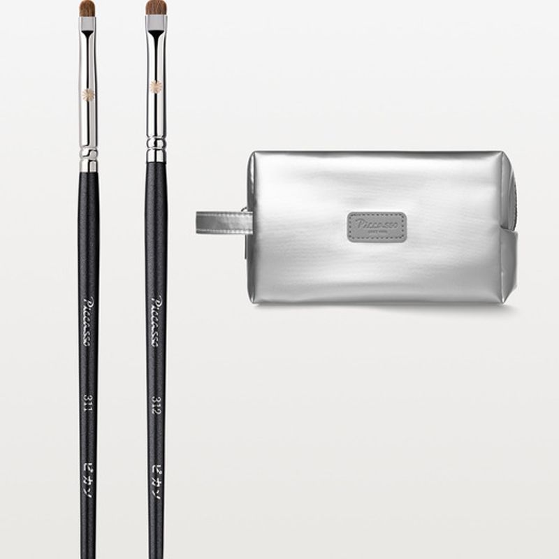 

[Picasso] Eye Point Brush 2-piece set (311+312+Everyday Pouch Silver included)