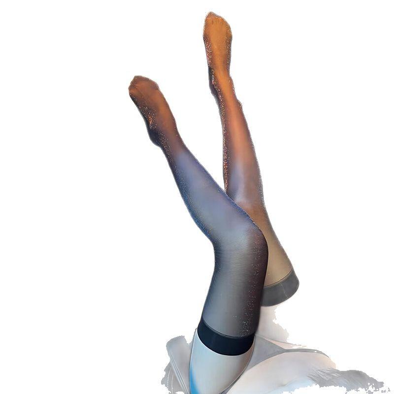 Gypsy Silver Silk Bright Stockings Black Stockings Nightclub Flash High-end Pearlescent Sex Socks Ultra-thin High Stockings