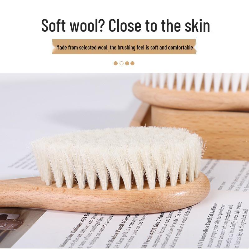 Beech Wood Soft Baby Scalp Massage and Care Brush Set