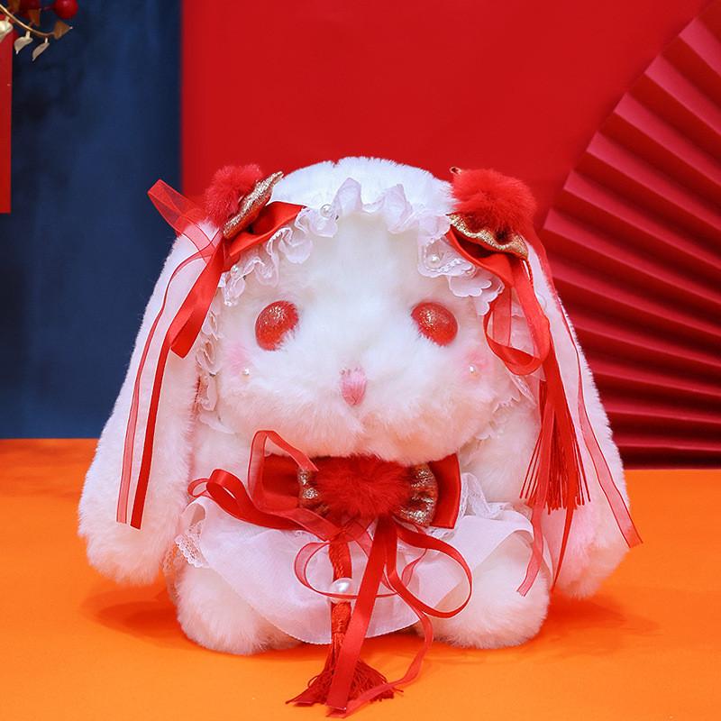 Adorable Lolita Bunny Plush Toy Soft Short Fur Doll Perfect For Girls Birthday Gift