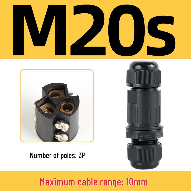 IP68 Waterproof Nylon Cable Connector with Terminal Blocks, 2-4 Core, PG9, Outdoor