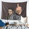 Kazuma Kiryu Middle Finger Tapestry Wall Hanging Aesthetic Home Decor Tapestries for Dorm Room
