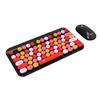 Bamu Bear T93 Retro Mixed Color Wireless Keyboard & Mouse Set