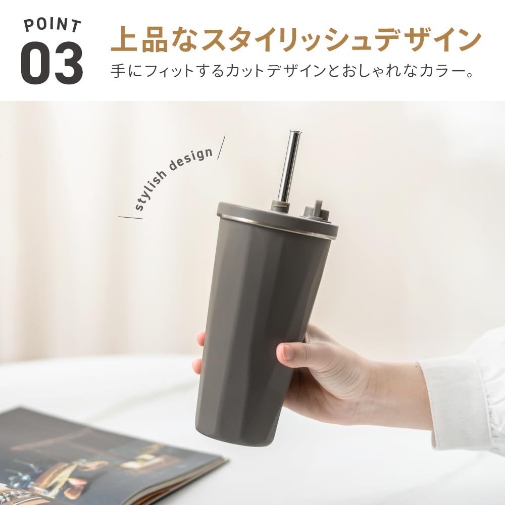 Takeda Corporation x x cm Tumbler with 19.15 9.15 9.15 Straw, Insulated, 480ml, Green, STT-480GR