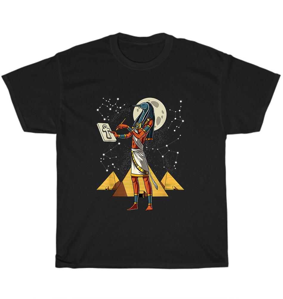 

Thoth Egyptian God Ancient Egyptian Pyramids Ankh Symbol T-Shirt Unisex Tee Gift M