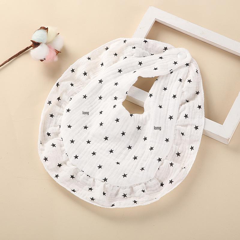 Cherry Rainbow Ruffle Edge Pure Cotton Baby Bib