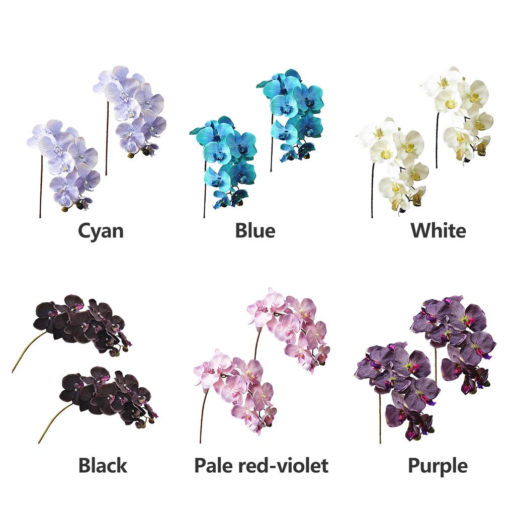 Künstliche Orchidee 10 Köpfe Phalaenopsis Simulationsblume Handgefertigt DIY Kunstblumen für Zuhause Einkaufszentrum Tischdekorationen