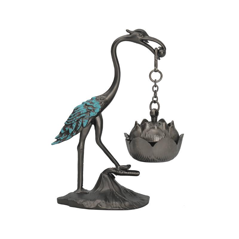 Chiński Kadzielniczka Ze Stopu Cynku Dobra Symbolika Uchwyt na Kadzidełka Akcesoria Żuraw Czerwonogłowy Wewnętrzna Aromaterapia Prezenty