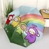 1 Stück Teletubbies Regenbogen Automatisches Öffnen/Schließen Faltbarer Tragbarer Regenschirm mit 8-Rippen-Struktur für Damen/Herren, Ganzjahresgebrauch a0901081