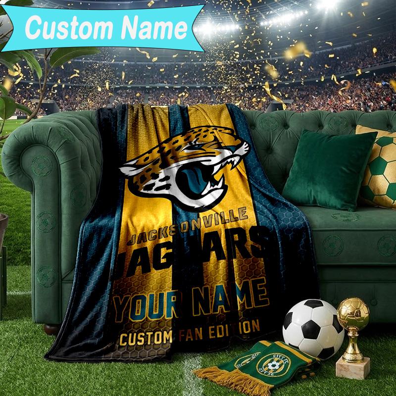 Custom Name Blanket Jacksonville Team Spirit Blanket Bedding Blanket for Travel, Camping, Living Rooms, Offices, Sofas, Fan Christmas Gift