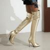 Fashion Fashion Boot Women High Sexy Gold Silver Over the Knee Boots Autumn Winter Heels Women's High Boots Shoes Large Size 48