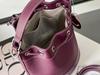 High-End Genuine Leather Patchwork Bucket Bag: Drawstring, Fashionable Design, Women’s Simple Casual Crossbody Handbag