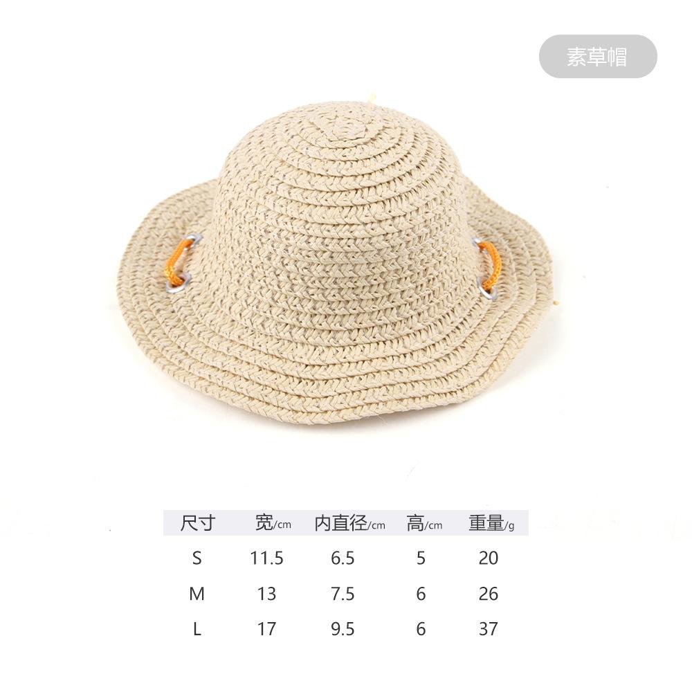 New Pet Straw Hat Cute Pet Photo Decoration Lace Hat Cat Headpiece Small Daisy Straw Hat
