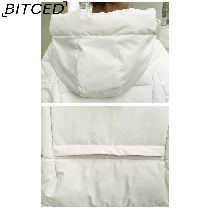 BITCED Women's Mid-Length Winter Waist-Defining Thickened Cotton Coat, Padded Jacket