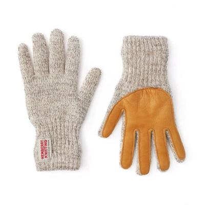 NEWBERRY KNITTING Hirschleder Wollhandschuhe - Haferflocken